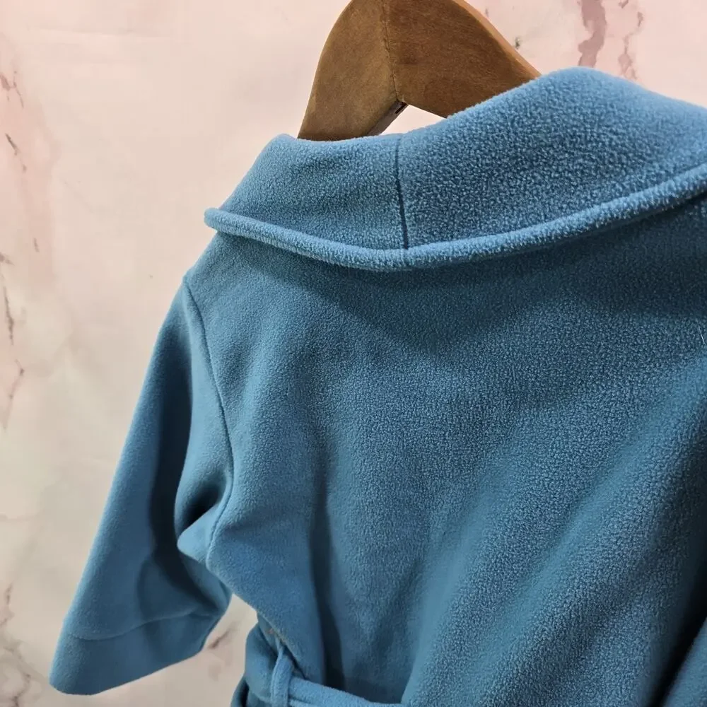 LL Bean Robe Kids 4 Blue Fleece Boys Girls Housecoat Bath Fleece Youth Vintage